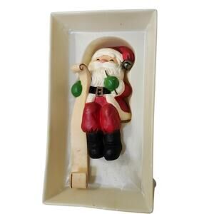 Vintage 1984 Hallmark Stocking Holder Santa List Mantel Christmas Decor